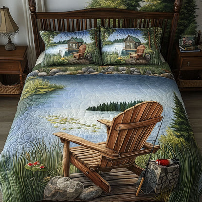 Lakeside Angler 3-Piece Quilted Bedding Set NCU0PT6920