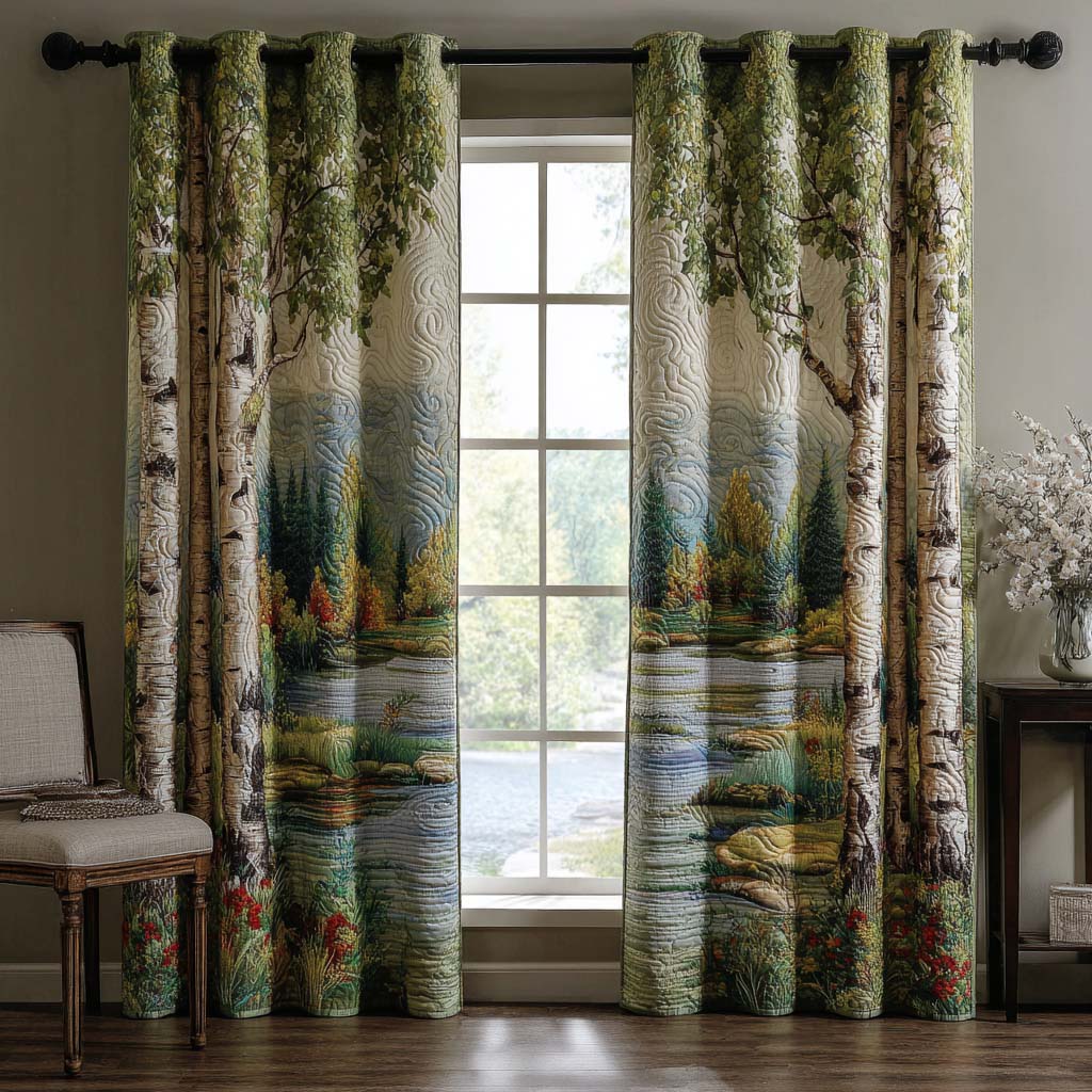 Lakeside Birch Quilted Curtains NCU0NT11276