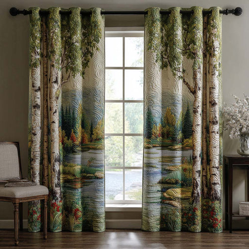 Lakeside Birch Quilted Curtains NCU0NT11276