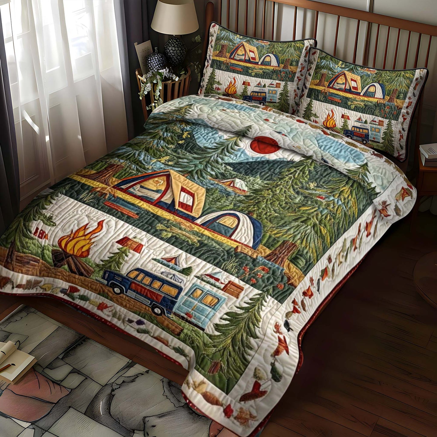 Lakeside Camp 3-Piece Quilted Bedding Set NCU0NT631