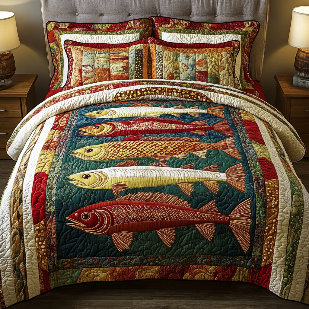 Lakeside Comfort 3-Piece Quilted Bedding Set NCU0VH2096
