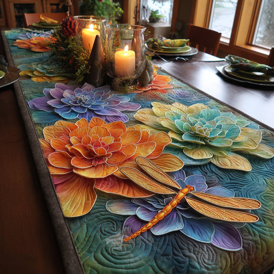 Lakeside Dragonfly Quilted Table Runner NCU0DV8716