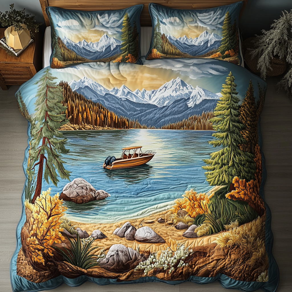 Lakeside Dream 3-Piece Quilted Bedding Set NCU0VH4716