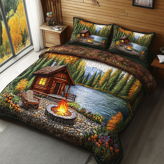 Lakeside Glow 3-Piece Quilted Bedding Set NCU0VL2602