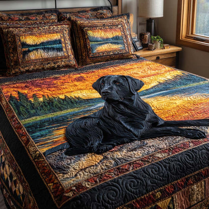 Lakeside Lab 3-Piece Quilted Bedding Set NCU0NT11510