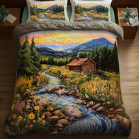 Lakeside Logs 3-Piece Quilted Bedding Set NCU0NT7441