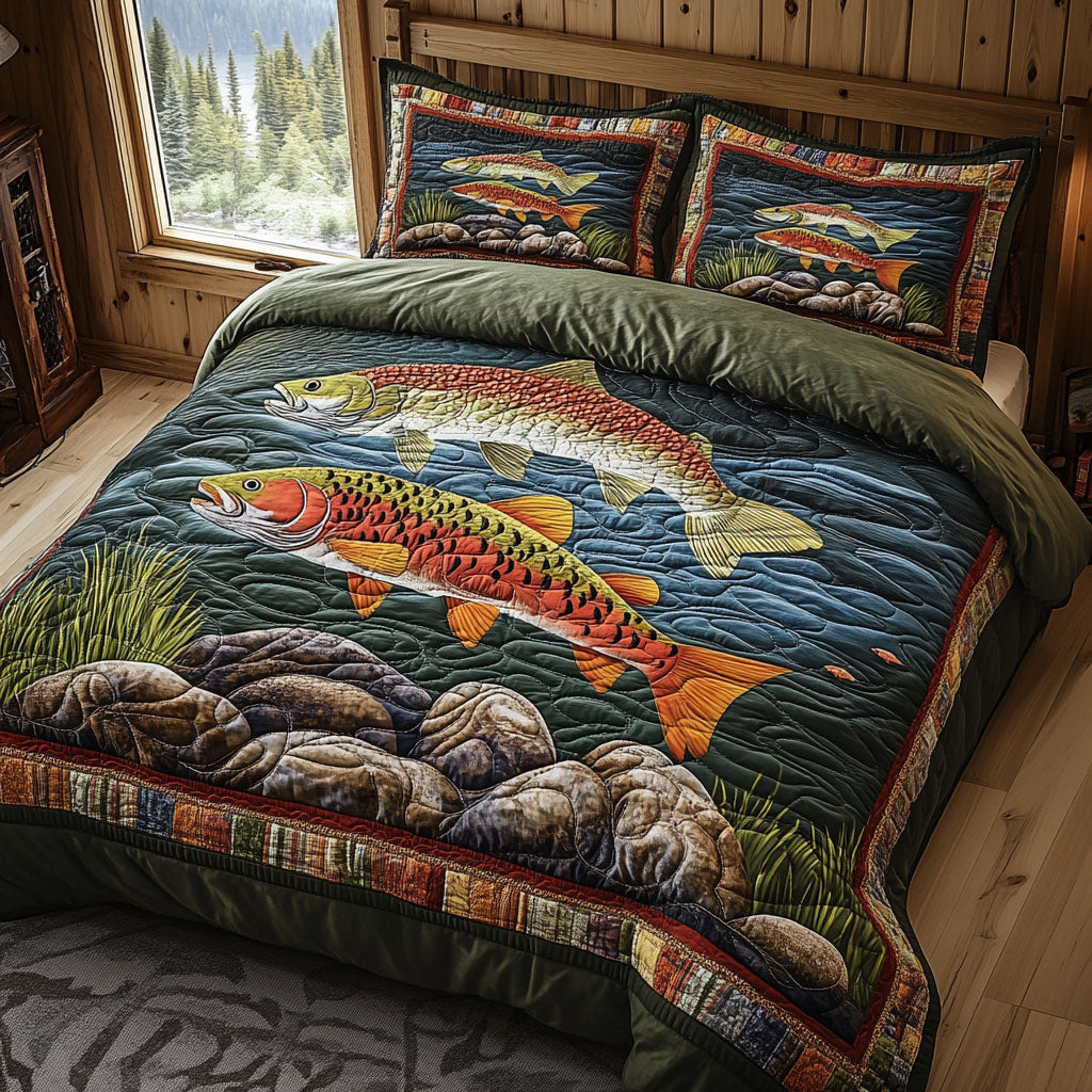 Lakeside Lounger 3-Piece Quilted Bedding Set NCU0PT5301