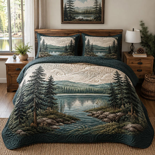 Lakeside Pines 3-Piece Quilted Bedding Set NCU0DV10065