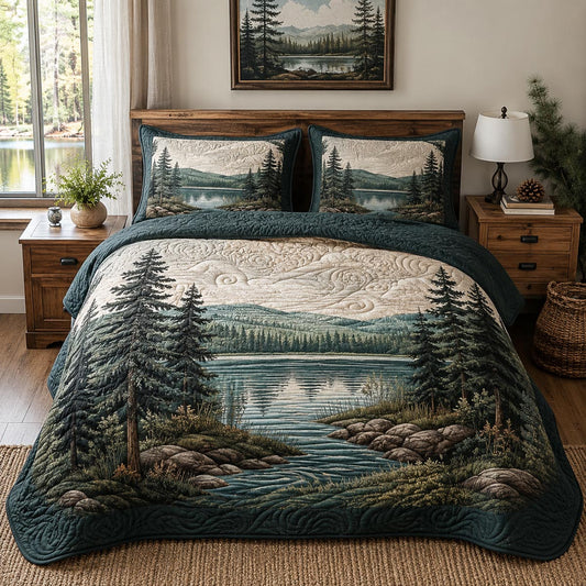 Lakeside Pines 3-Piece Quilted Bedding Set NCU0DV10065