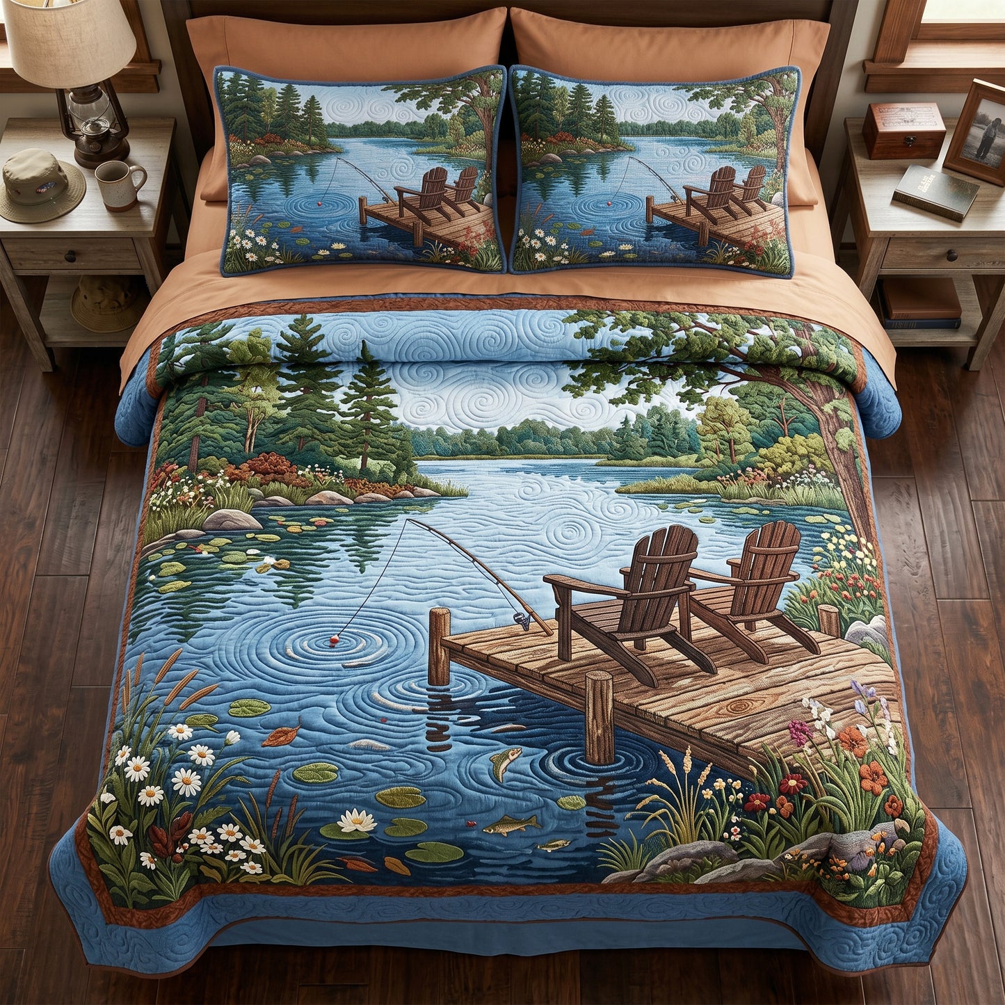 Lakeside Serenity 3-Piece Quilted Bedding Set NCU0TV1908