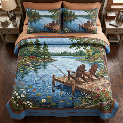 Lakeside Serenity 3-Piece Quilted Bedding Set NCU0TV1908