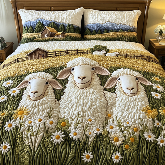 Lamb Meadow 3-Piece Quilted Bedding Set NCU0VH5244