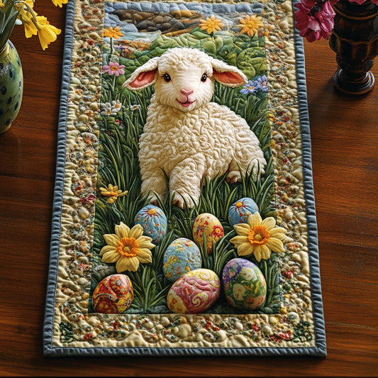 Lamb of Easter Quilted Table Runner NCU0PT4919