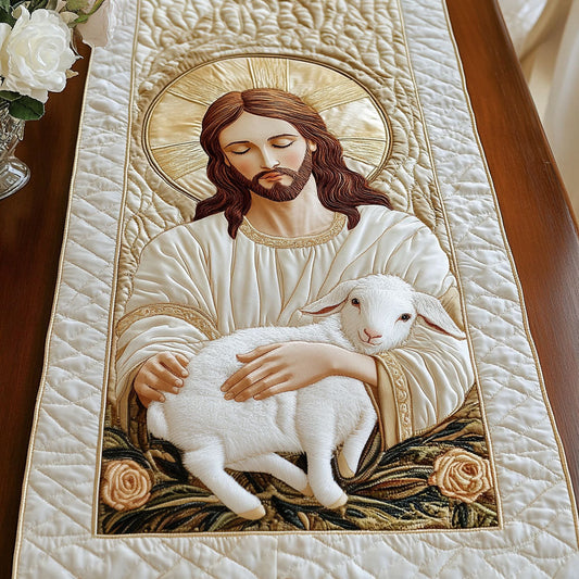 Lamb of Peace Quilted Table Runner NCU0NT4408