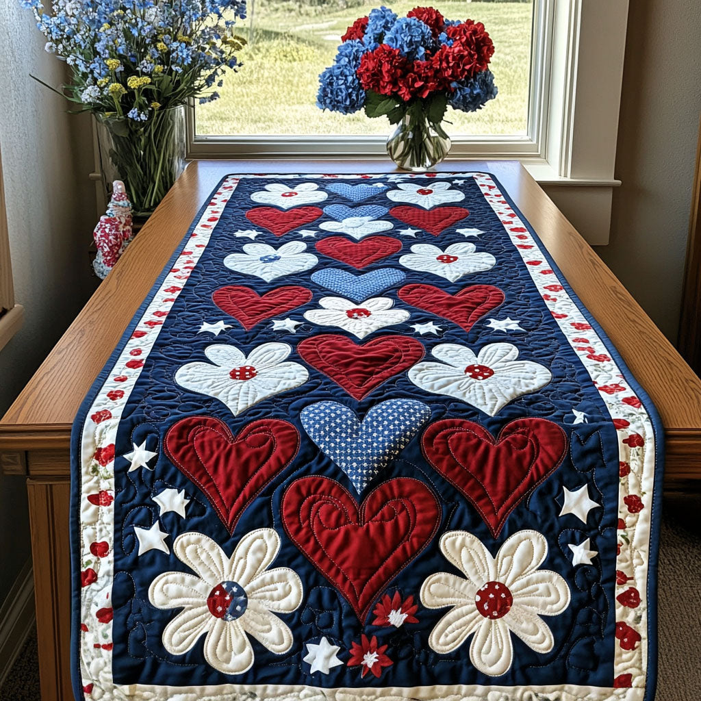 Land of the Free Love Quilted Table Runner NCU0PT3596