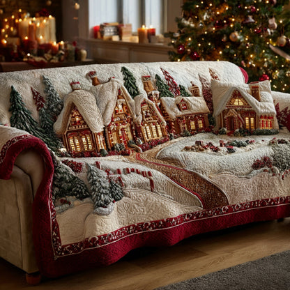 Lantern Christmas Village Quilted Sofa Cover NCU0HH1317