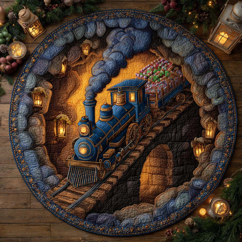 Lantern Valley Train Ride Quilted Round Mat NCU0XD1198