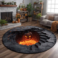 Lava Pit Pumpkins Quilted Round Mat NCU0XD931