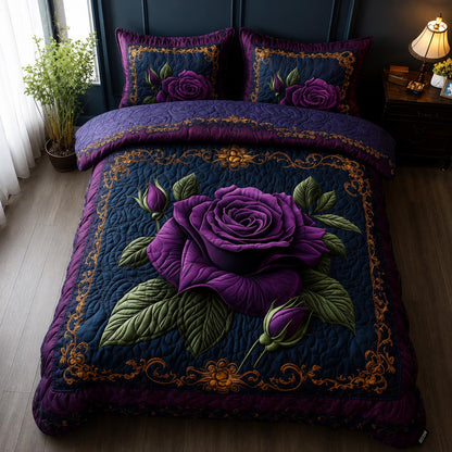 Lavender Elegance 3-Piece Quilted Bedding Set NCU0DV3632