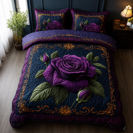 Lavender Elegance 3-Piece Quilted Bedding Set NCU0DV3632