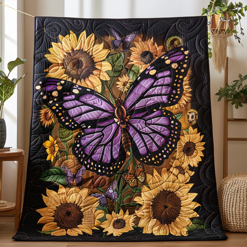 Lavender Wings Butterfly Quilted Blanket NCU0VL021