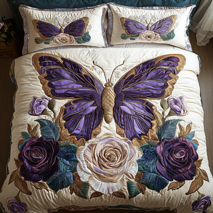Lavender Bloom 3-Piece Quilted Bedding Set NCU0VH5827