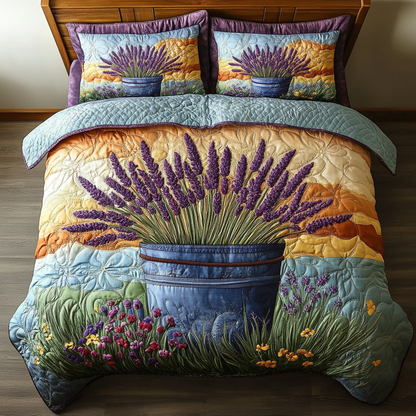 Lavender Breeze 3-Piece Quilted Bedding Set NCU0DK6866