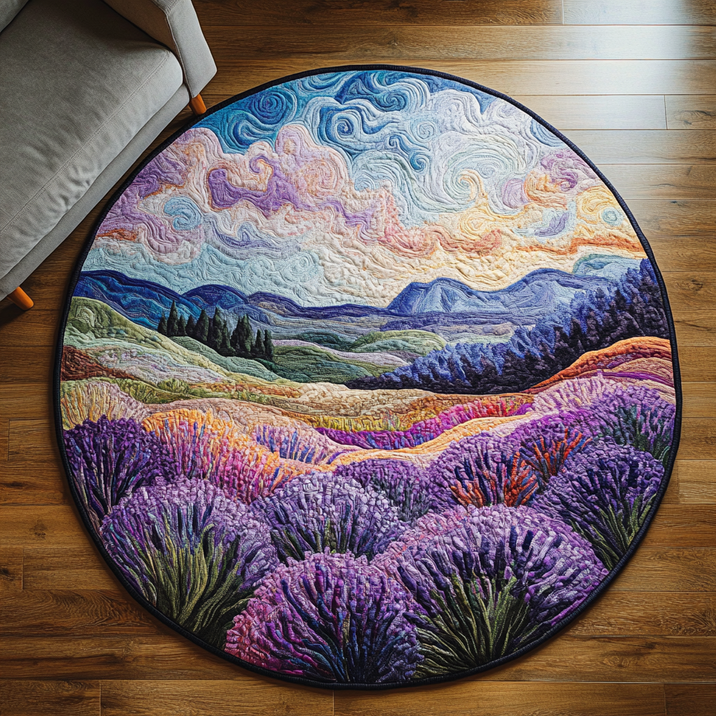 Lavender Breeze Quilted Round Mat NCU0DK6945