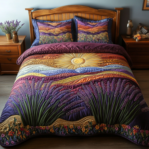 Lavender Dreams 3-Piece Quilted Bedding Set NCU0VL2472