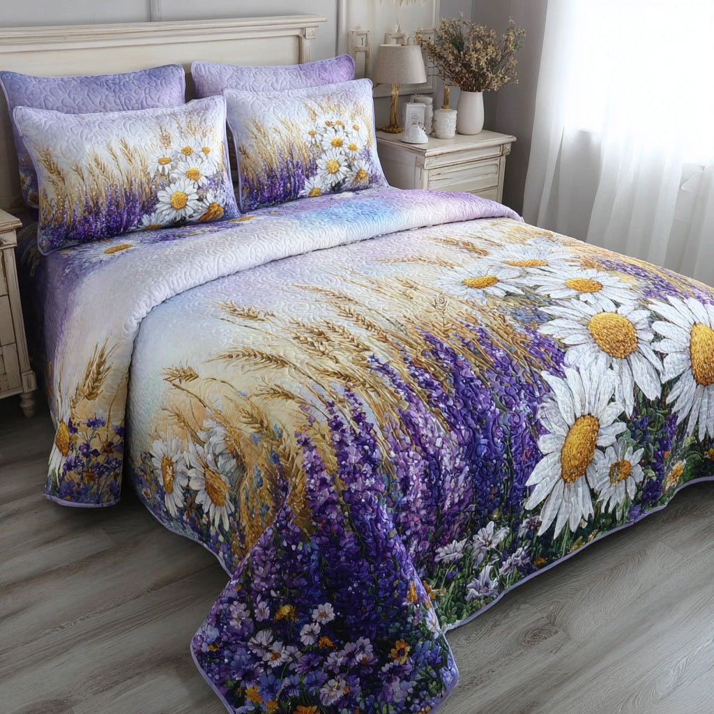 Lavender Field 3-Piece Quilted Bedding Set NCU0VL3096