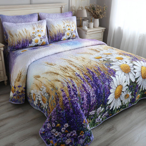 Lavender Field 3-Piece Quilted Bedding Set NCU0VL3096