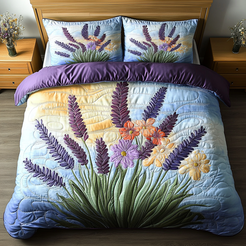 Lavender Fields 3-Piece Quilted Bedding Set NCU0DK6868
