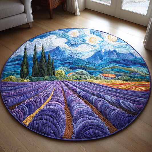 Lavender Fields Quilted Round Mat NCU0TV057