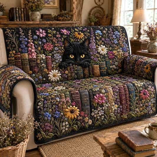Lavender Library Quilted Sofa Cover NCU0TV2009