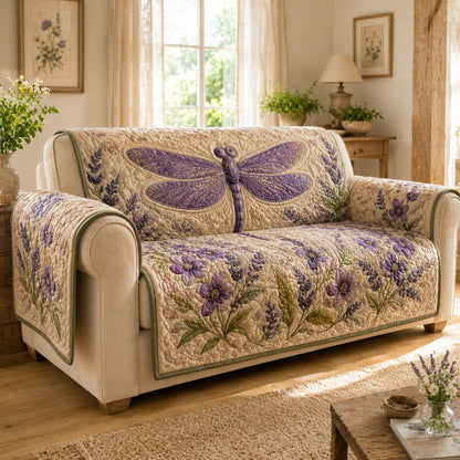 Lavender Meadow Nymph Quilted Sofa Cover NCU0VL3806