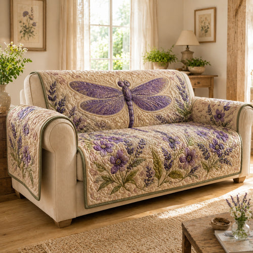 Lavender Meadow Nymph Quilted Sofa Cover NCU0VL3806