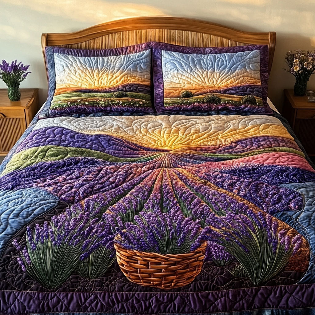 Lavender Moonrise 3-Piece Quilted Bedding Set NCU0NT6765