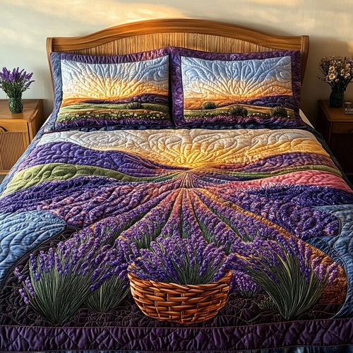 Lavender Moonrise 3-Piece Quilted Bedding Set NCU0NT6765