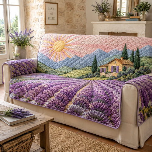 Lavender Province Zenith Quilted Sofa Cover NCU0VL3874