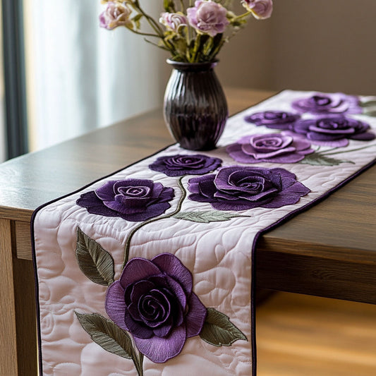 Lavender Rose Trail Quilted Table Runner NCU0NT4623