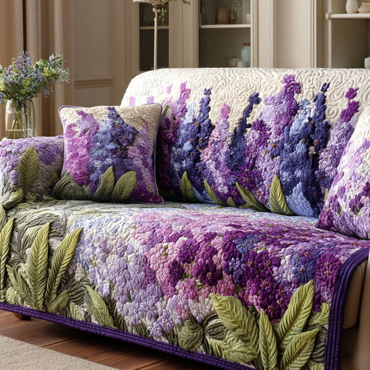 Lavender Serenity Quilted Sofa Cover NCU0TV536
