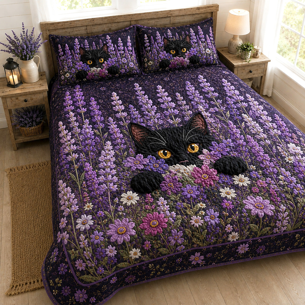 Lavender Shadow 3-Piece Quilted Bedding Set NCU0TV2120