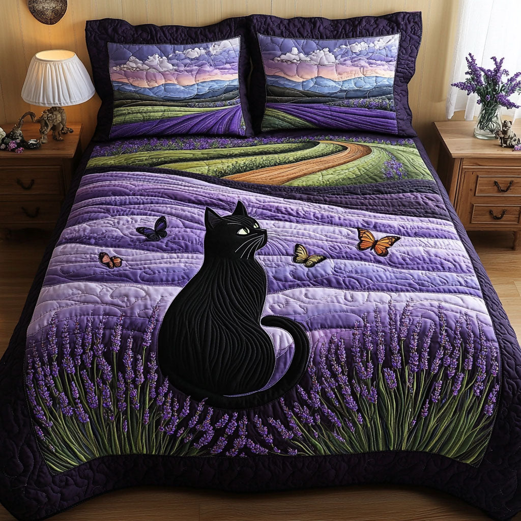 Lavender Shadows 3-Piece Quilted Bedding Set NCU0PT7106