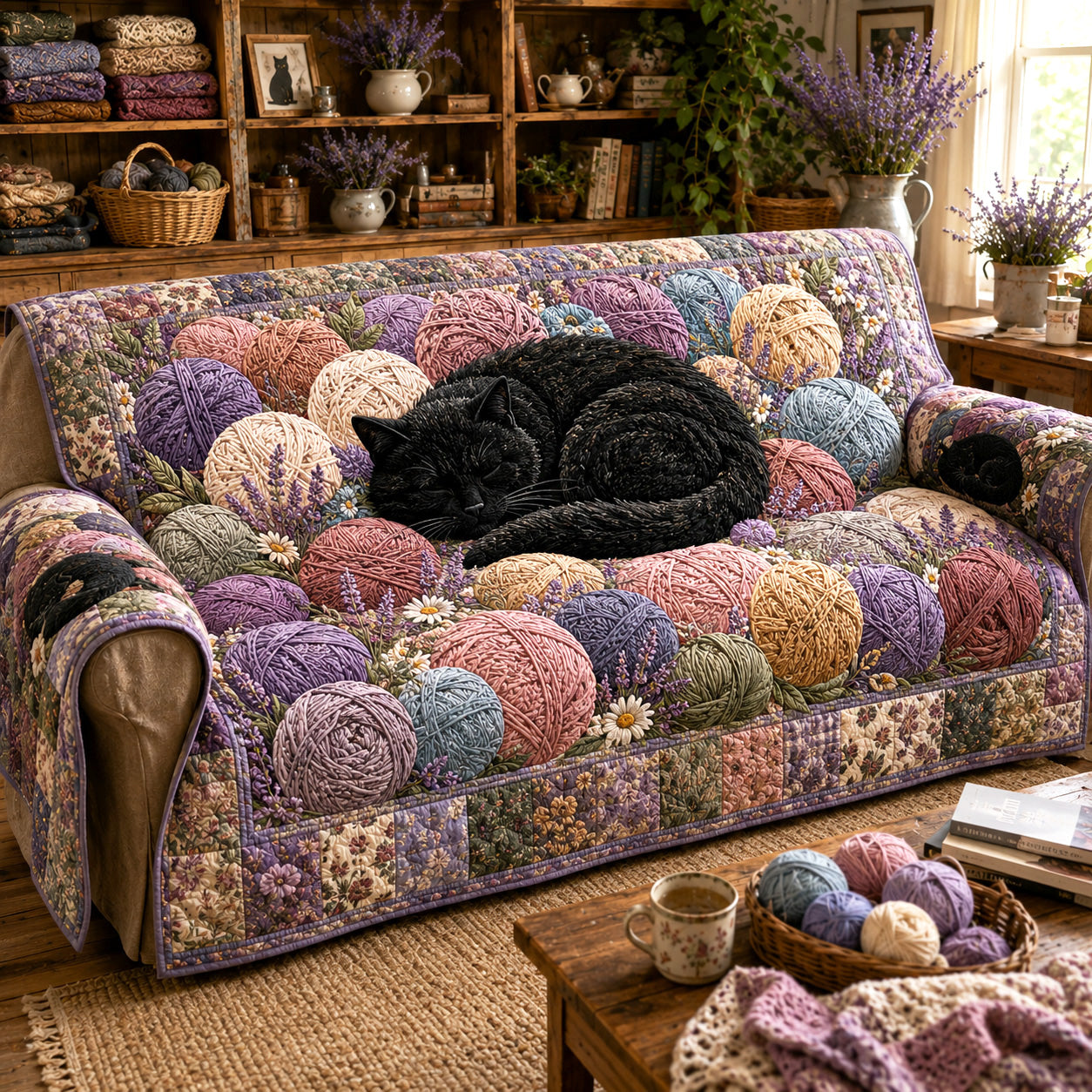 Lavender Slumber Quilted Sofa Cover NCU0TV2027