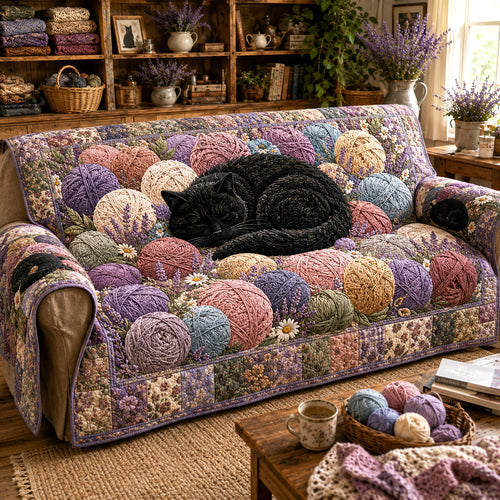 Lavender Slumber Quilted Sofa Cover NCU0TV2027
