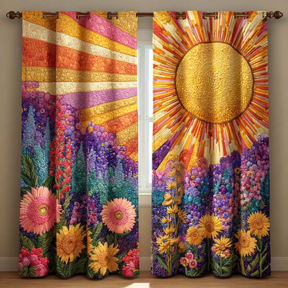 Lavender Sunrise Glow Quilted Curtains NCU0XD2051