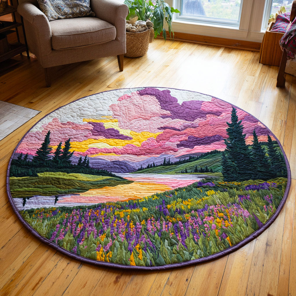 Lavender Sunset Quilted Round Mat NCU0TV055