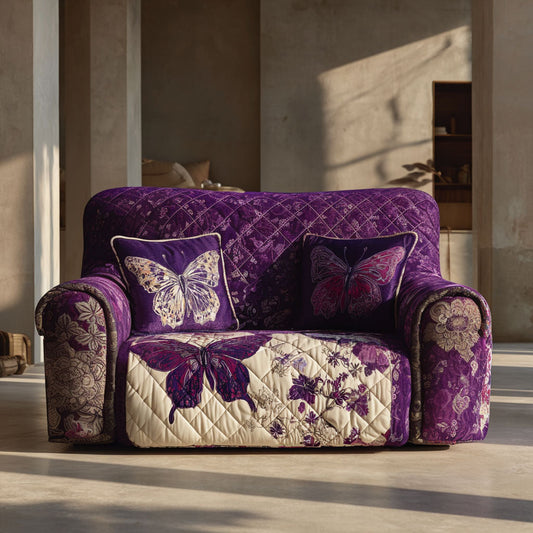 Lavender Wings Quilted Sofa Cover NCU0PT10941