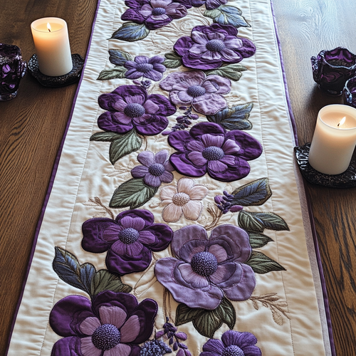 Lavish Blooms Quilted Table Runner NCU0VH4651