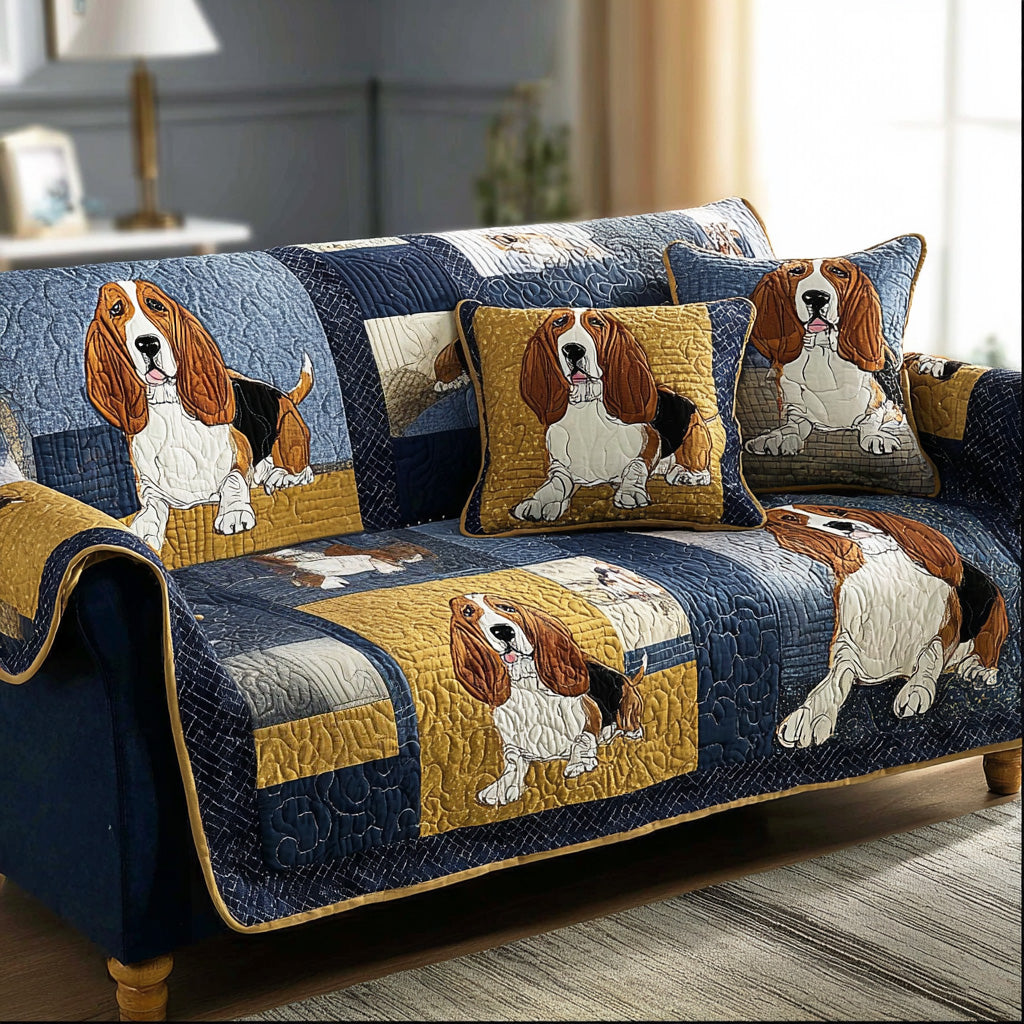 Lazy Basset Quilted Sofa Cover NCU0TD2179